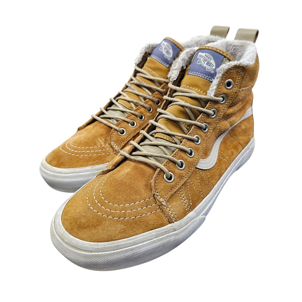 Vans Men's SK8 HI MTE Cumin Slate Green White Skate Shoes Size M10.5‎ W12 Sherpa